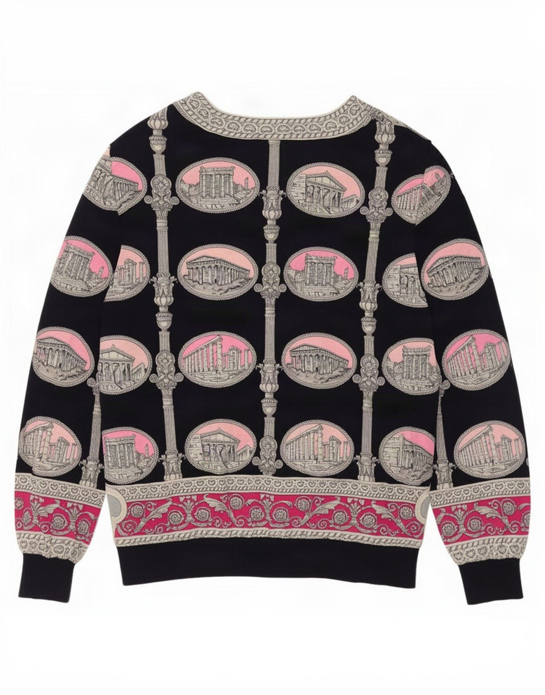 Liola Womens Abstract Pattern Cardigan Sweater UK 16 Grande laine noire