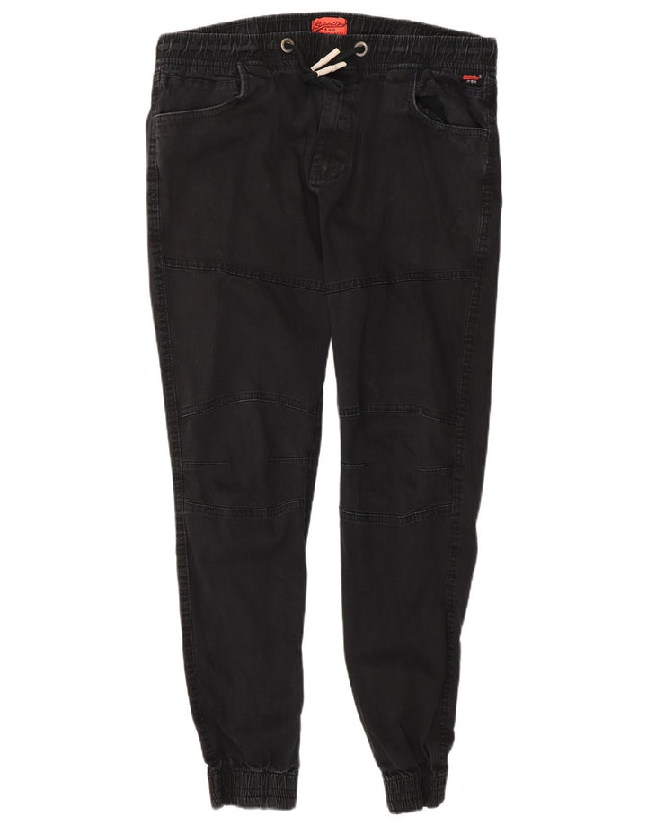 SUPERDRY Pantalon de jogging décontracté pour homme W36 L30 Noir Coton