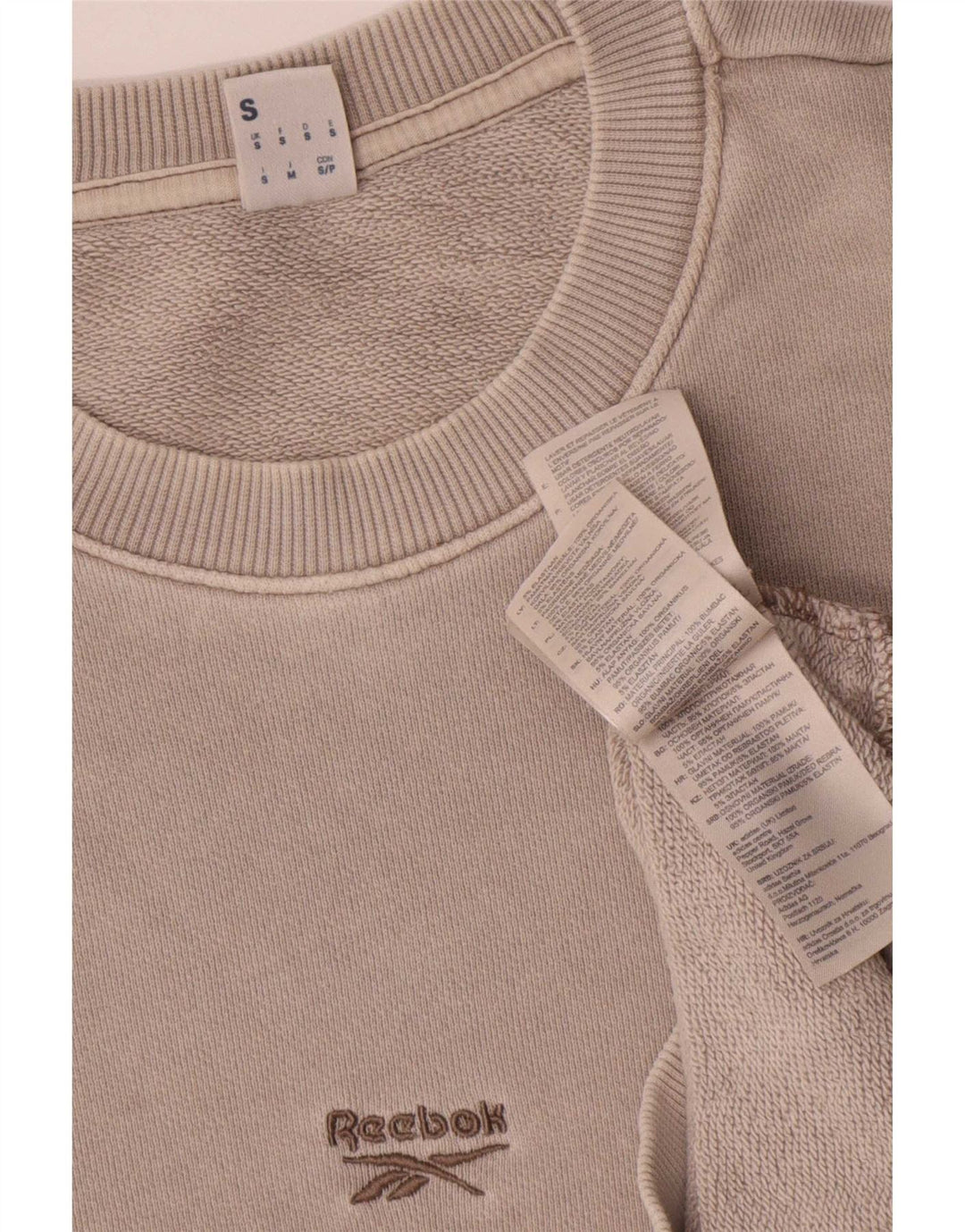 Reebok Sweat-shirt coupe ample pour homme, petit, gris, coton