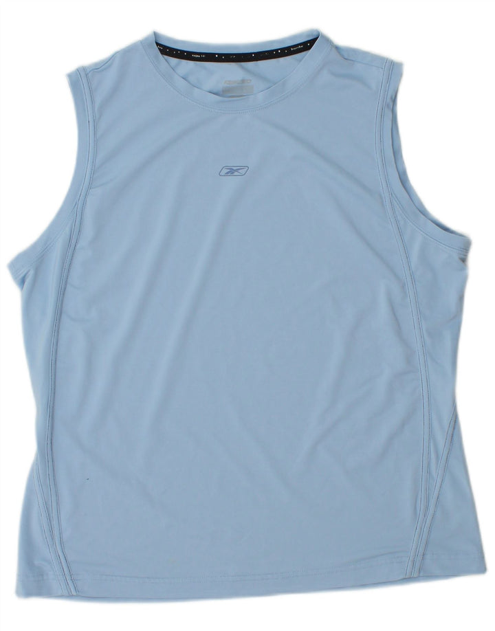 REEBOK Débardeur Femme UK 44 Bleu Moyen Polyester