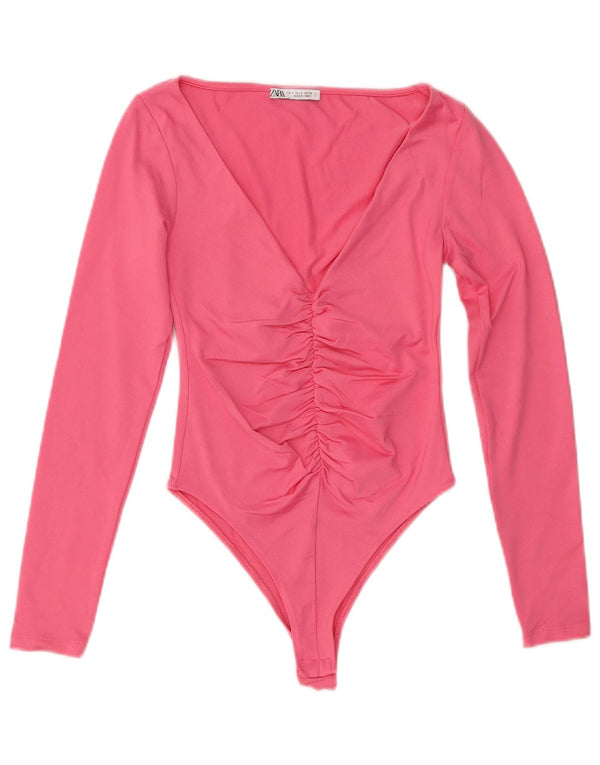 Zara Body à manches longues pour femme UK 8 Small Rose