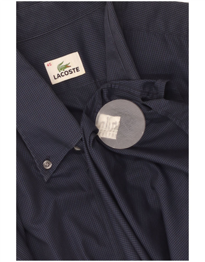 LACOSTE Chemise Homme Taille 45 XL Bleu Marine Carreaux Coton