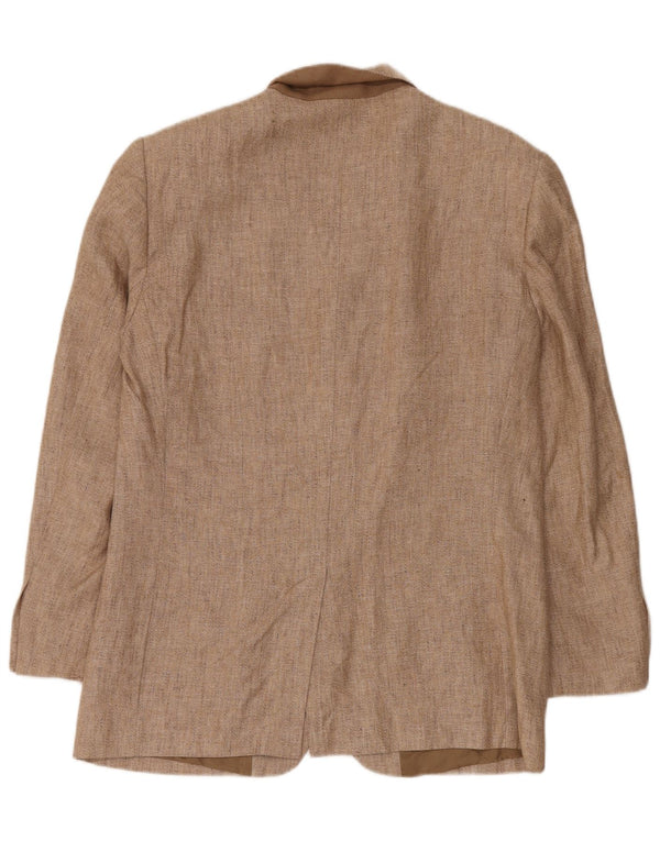 Byblos Veste blazer à 3 boutons pour homme UK 38 Lin beige moyen