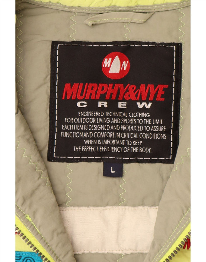 Murphy & Nye Gilet rembourré graphique pour homme UK 40 Large Jaune Polyamide