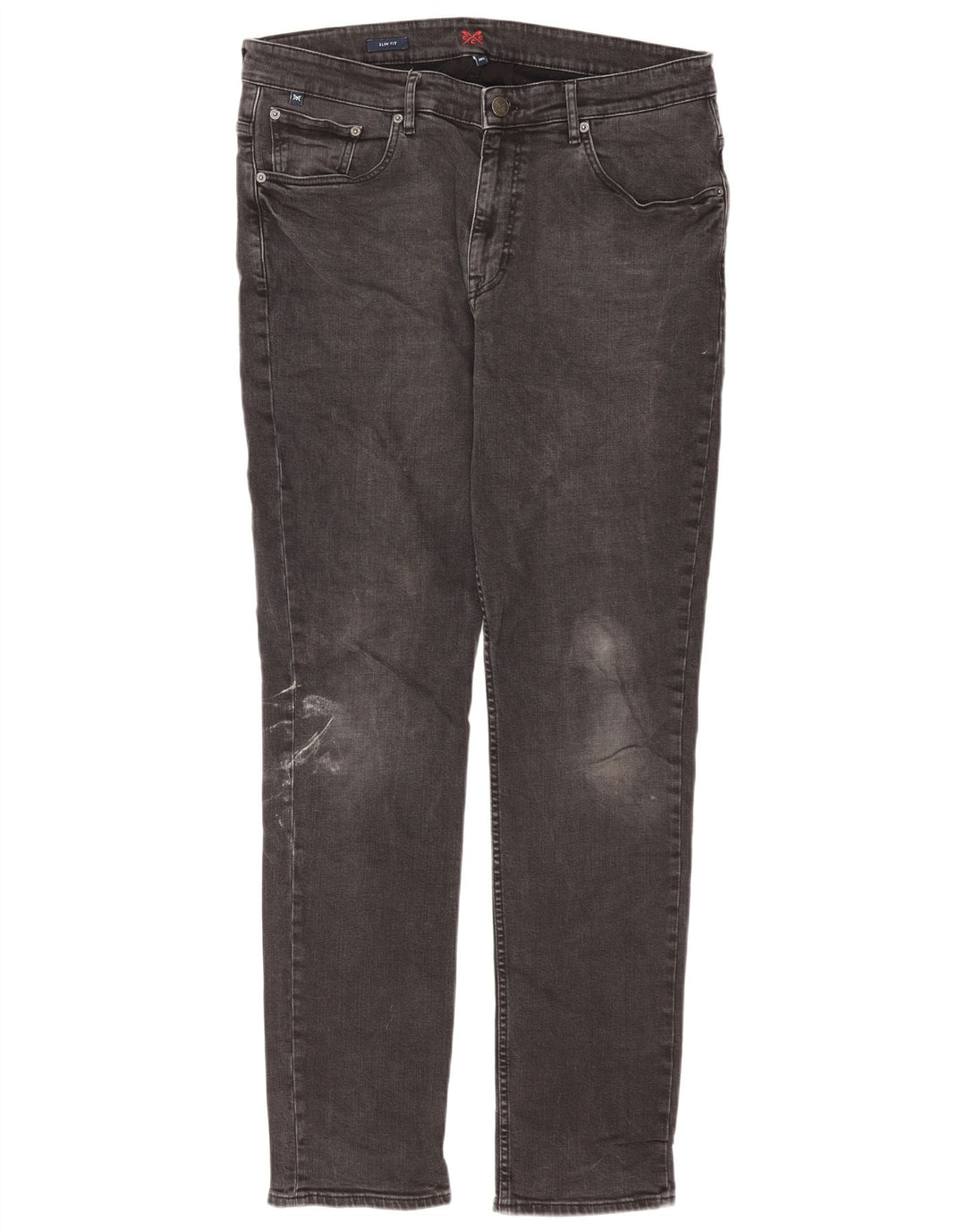 Crew Clothing Jean Slim Homme W38 L33 Gris Coton