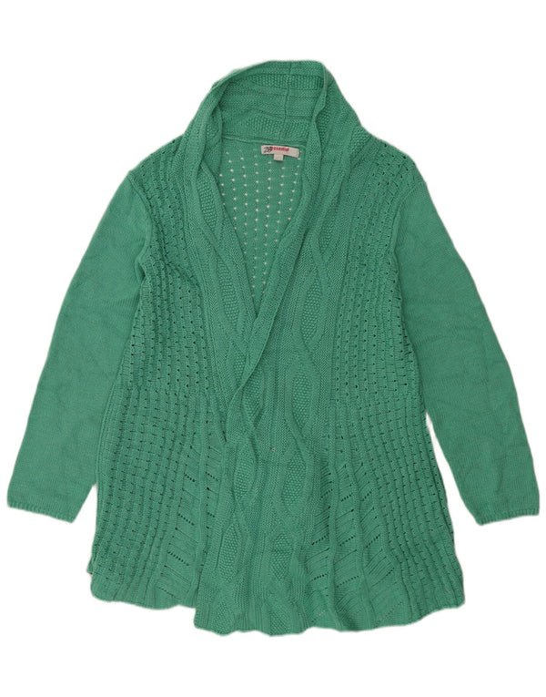 Essential Femmes Longline Cardigan Ouvert Pull UK 24/26 2XL Vert Acrylique