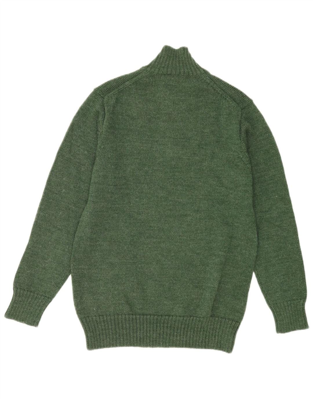 WoolOvers Pull Col Zippé Homme Laine Vert Moyen
