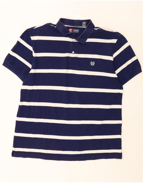 Chaps Polo Homme XL Bleu Marine Rayé Coton