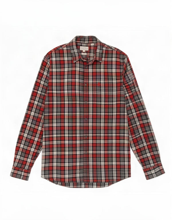 Jack Wills Chemise classique pour homme en coton à carreaux rouges