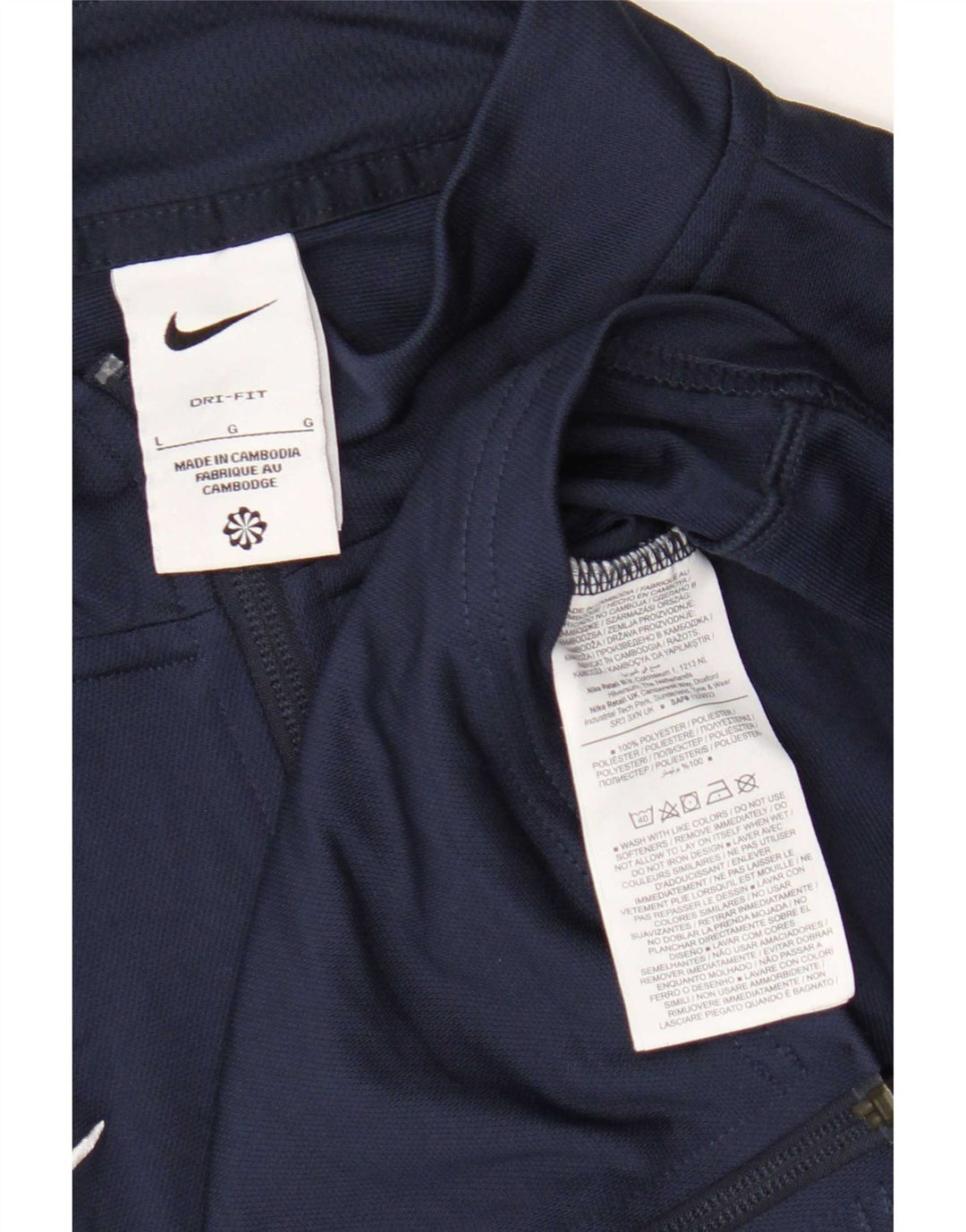 Nike Hommes Dri Fit Survêtement Top Veste Grand Bleu Marine Polyester