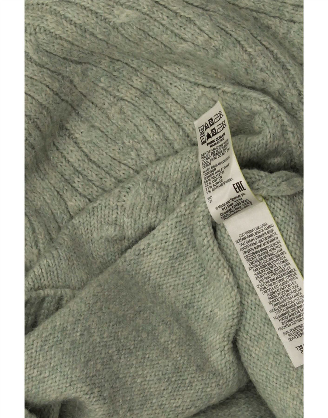 Marks & Spencer Pull col roulé pour femme UK 14 Vert moyen