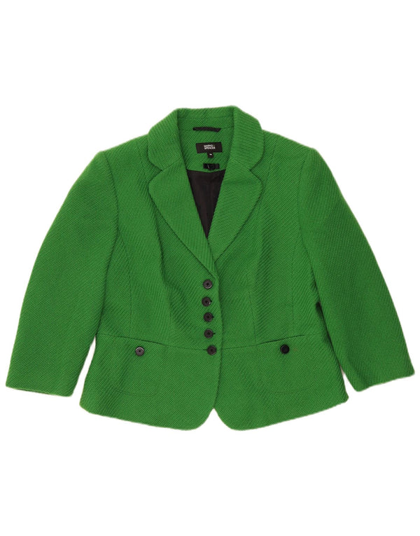 Marks & Spencer Veste blazer à 5 boutons pour femme UK 16 Large Vert Polyester