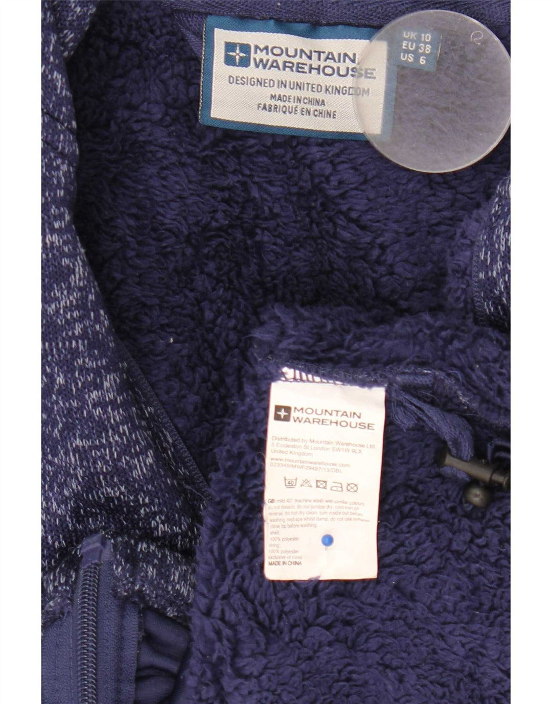 Mountain Warehouse Veste de survêtement pour femme UK 10 Small Bleu marine