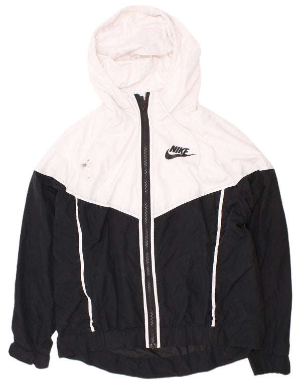 Nike Veste de survêtement à capuche pour homme en polyester color block blanc moyen