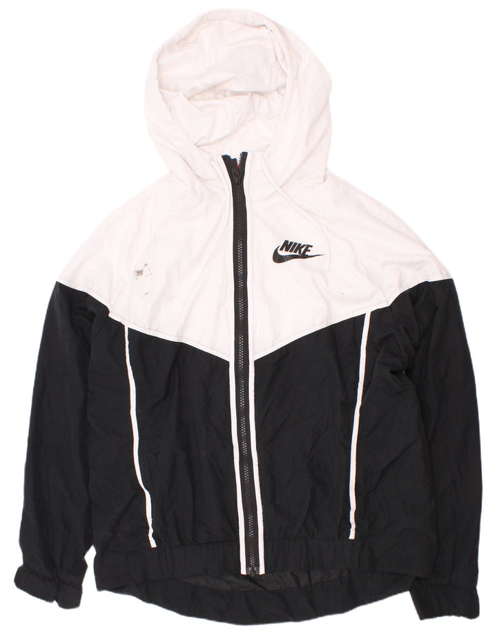 Nike Veste de survêtement à capuche pour homme en polyester color block blanc moyen