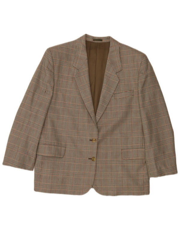 Burberrys Veste blazer à 2 boutons pour femme UK 14 Grande laine pied-de-poule verte