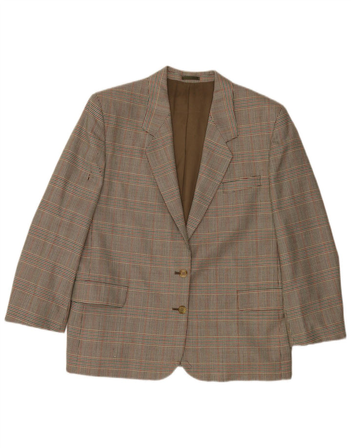 Burberrys Veste blazer à 2 boutons pour femme UK 14 Grande laine pied-de-poule verte
