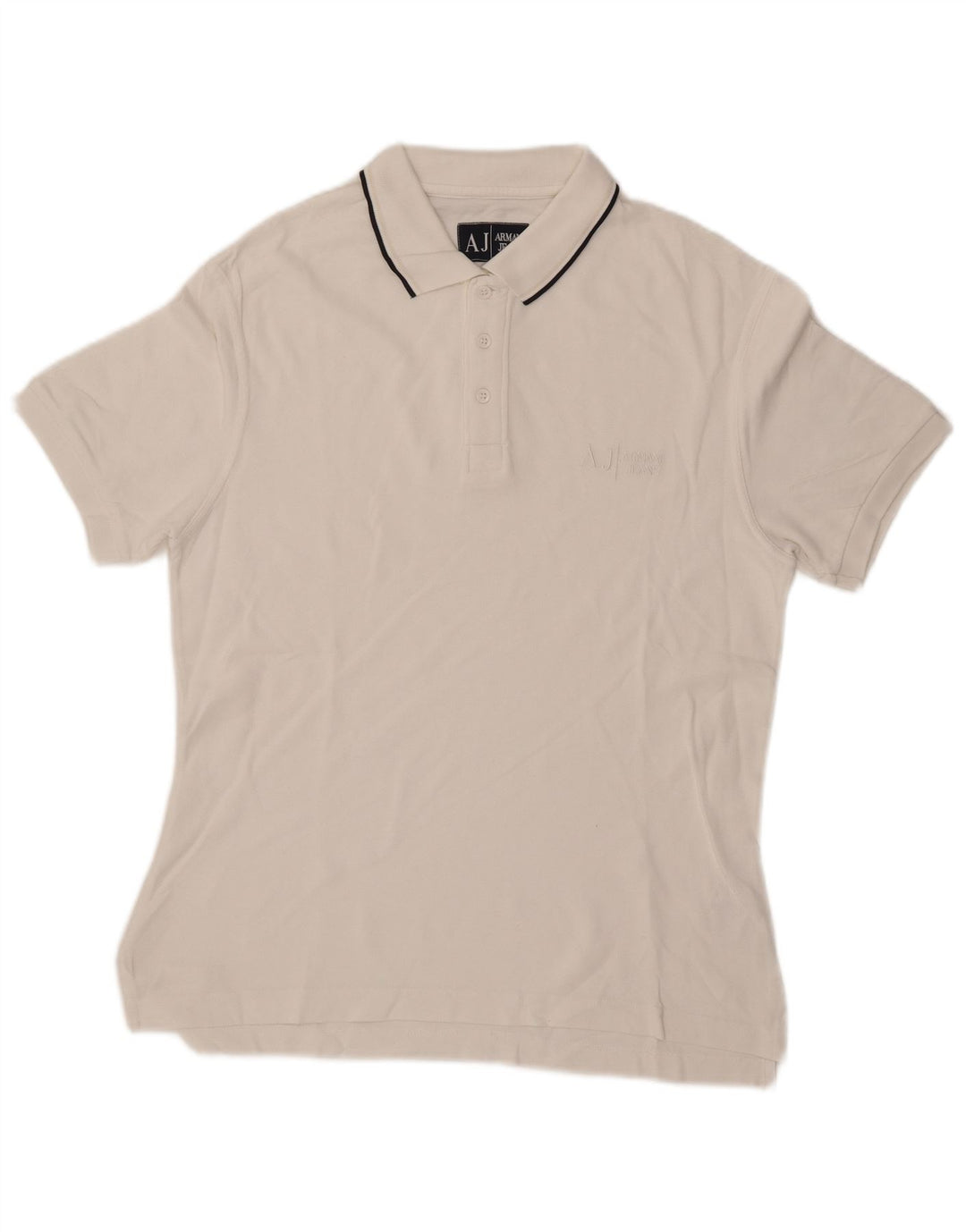 ARMANI JEANS Polo Homme Blanc Moyen Coton