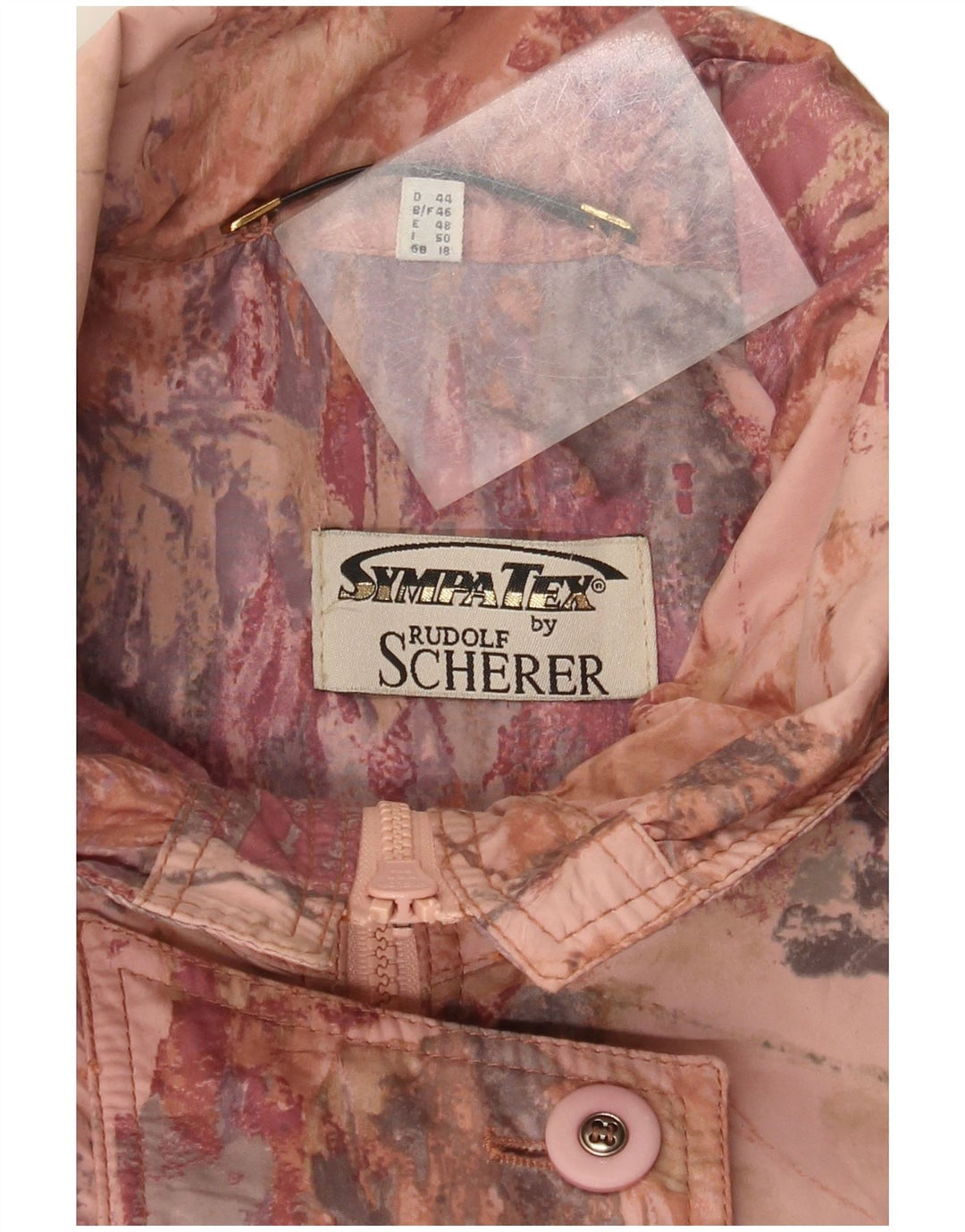 Sympatex Manteau coupe-vent surdimensionné à motif abstrait pour femme UK 18 XL Rose