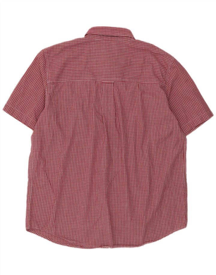 Chaps Chemise à manches courtes pour homme en coton vichy rouge