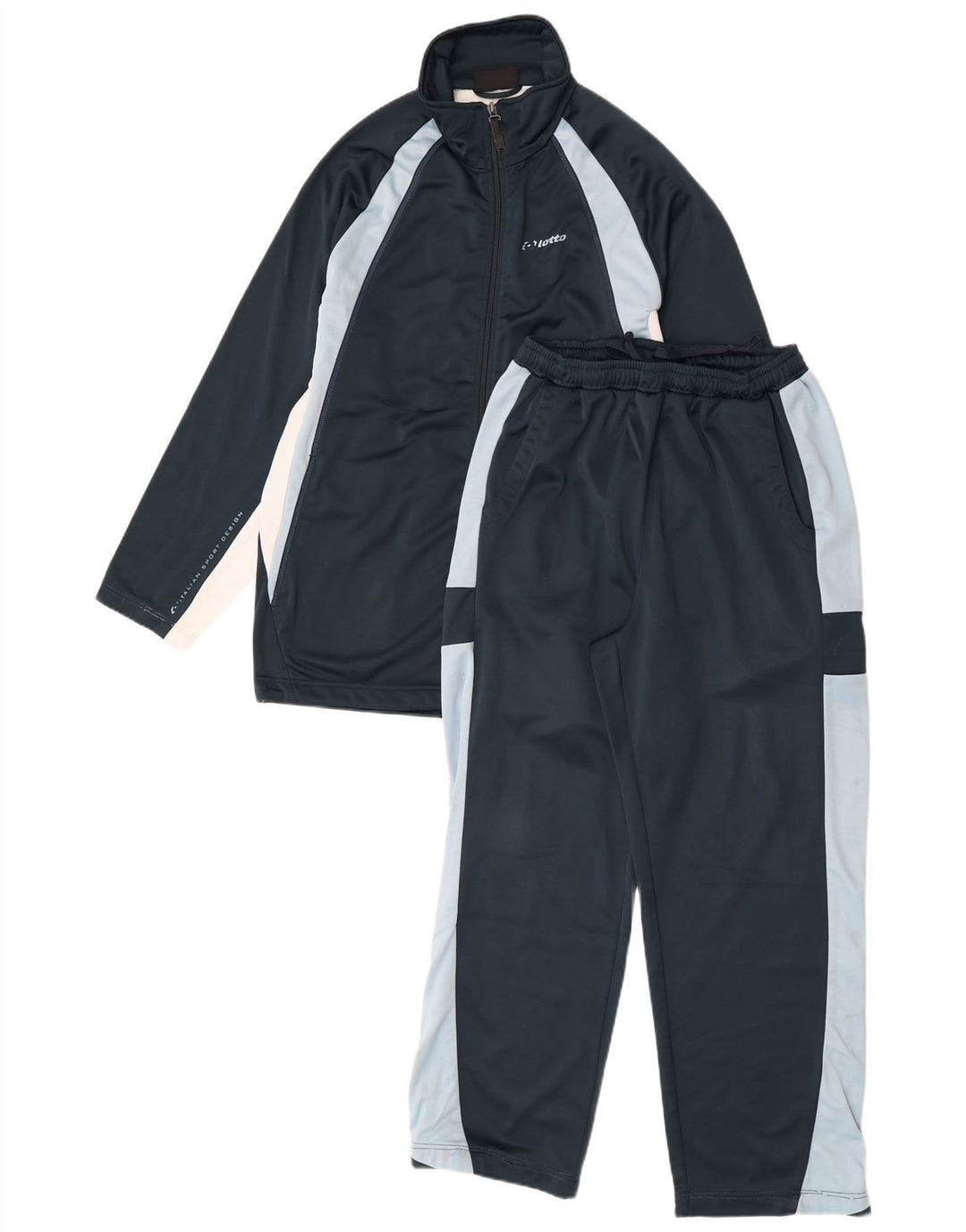 Lotto Survêtement complet pour homme Large Bleu marine Colorblock Polyester