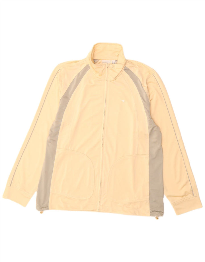Diadora Veste de survêtement pour femme UK 18 XL Beige Colorblock Polyester