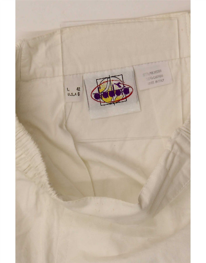 Diadora Jupe de Tennis Graphique Femme IT 42 Polyester Blanc Moyen