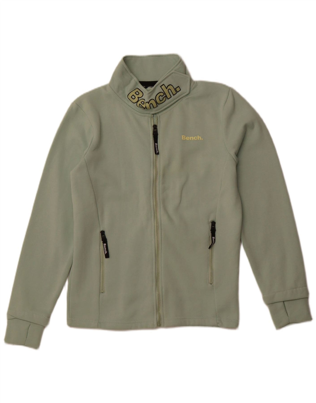 BENCH Veste de survêtement graphique pour femme UK 12 en coton vert moyen