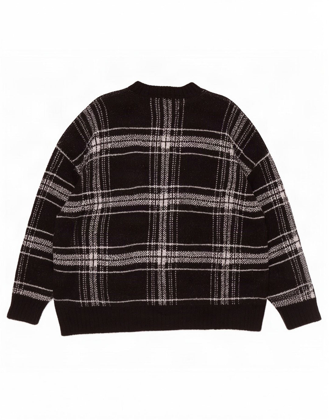Marks & Spencer Pull ras du cou pour femme UK 18 XL Noir à carreaux