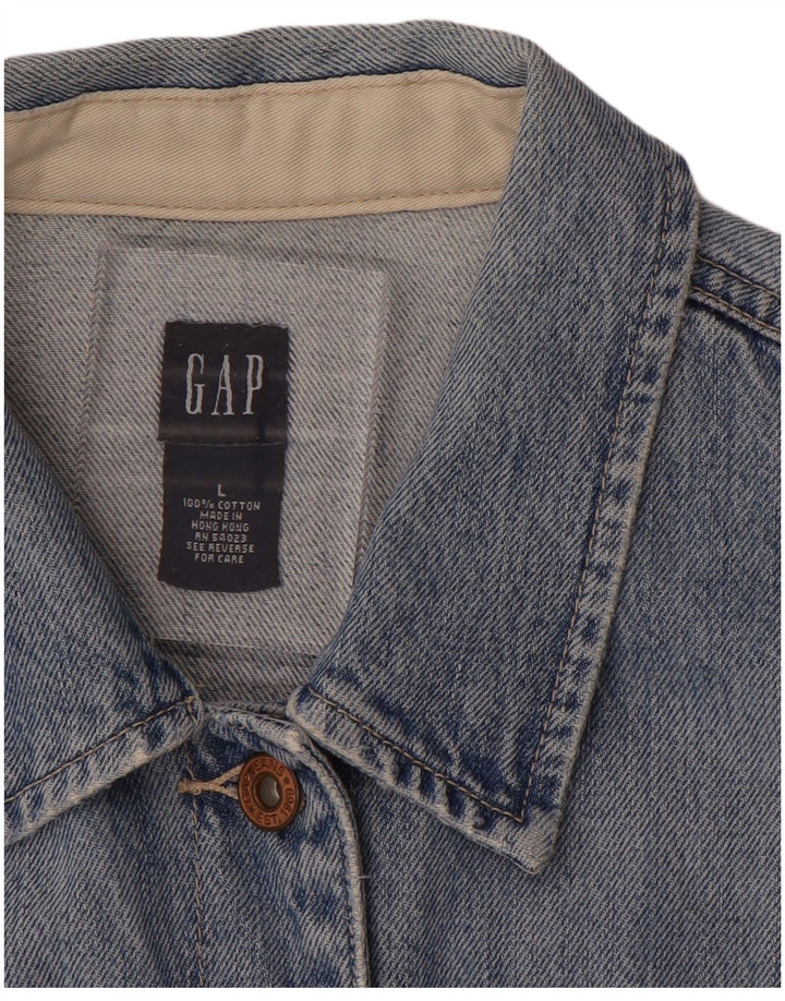 GAP Veste en jean courte pour femme UK 16 Large Bleu Coton