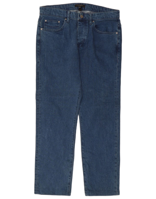 Ted Baker Jean Droit W32 L27 Homme Bleu Lyocell