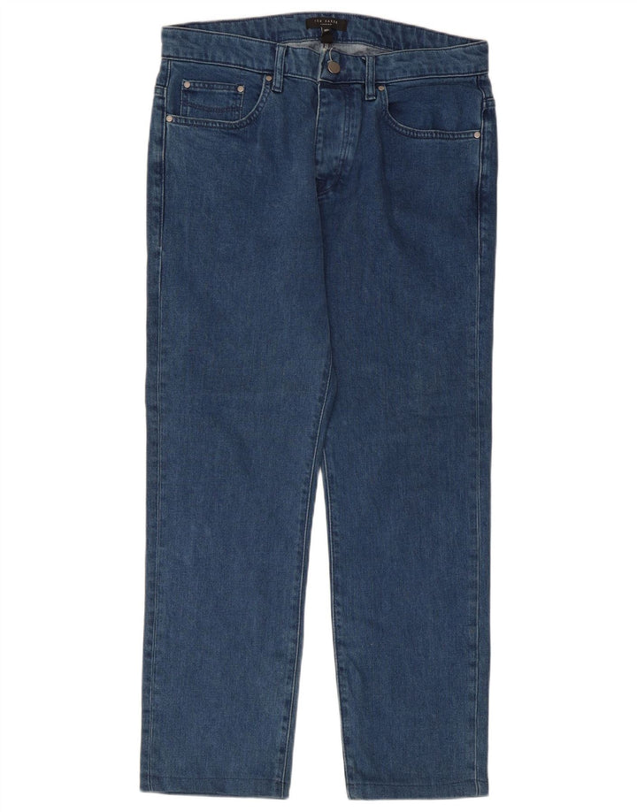 Ted Baker Jean Droit W32 L27 Homme Bleu Lyocell