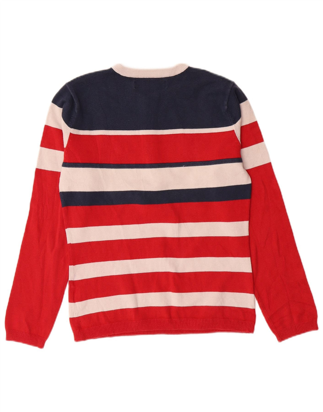 TOMMY HILFIGER Pull à col zippé pour femme UK 12 Rayé rouge moyen