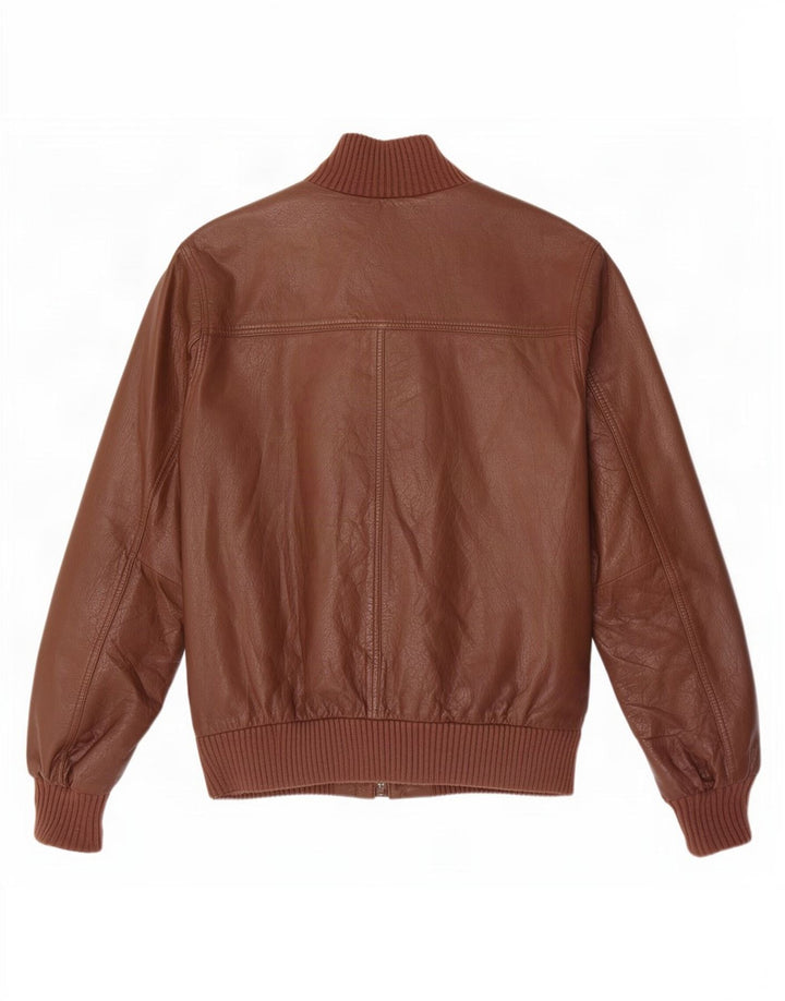 Timberland Veste en cuir bomber pour homme UK 38 Marron moyen
