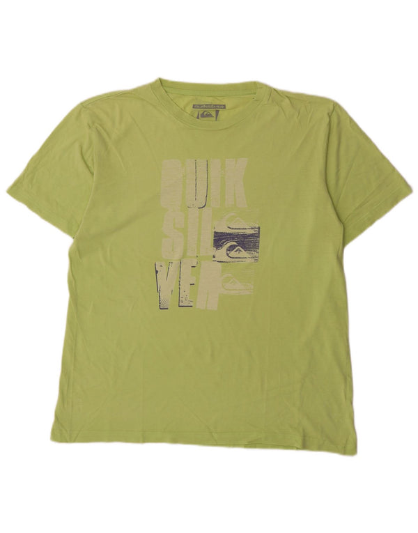 Quiksilver T-Shirt Graphique Homme Top XL Vert Coton