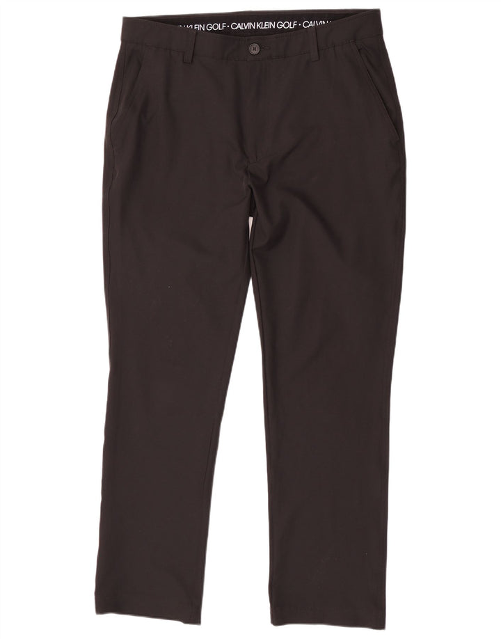 Calvin Klein Pantalon Chino Droit Homme W34 L31 Noir Polyester