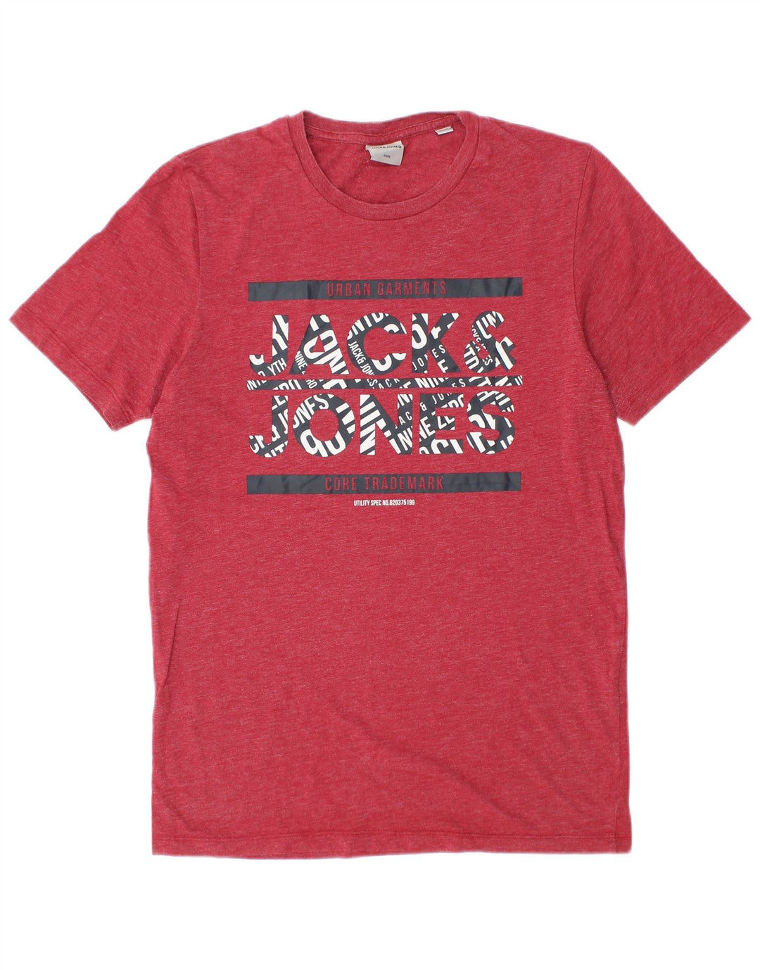 Jack & Jones T-Shirt Graphique Homme Rouge Moyen Moucheté Coton