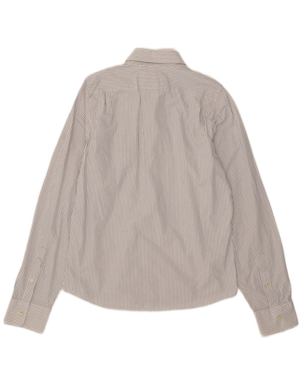 Abercrombie & Fitch Chemise musclée XL en coton blanc à fines rayures pour homme