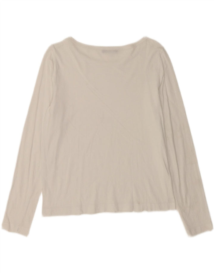 Zara Femme Top Manches Longues UK 14 Medium Blanc