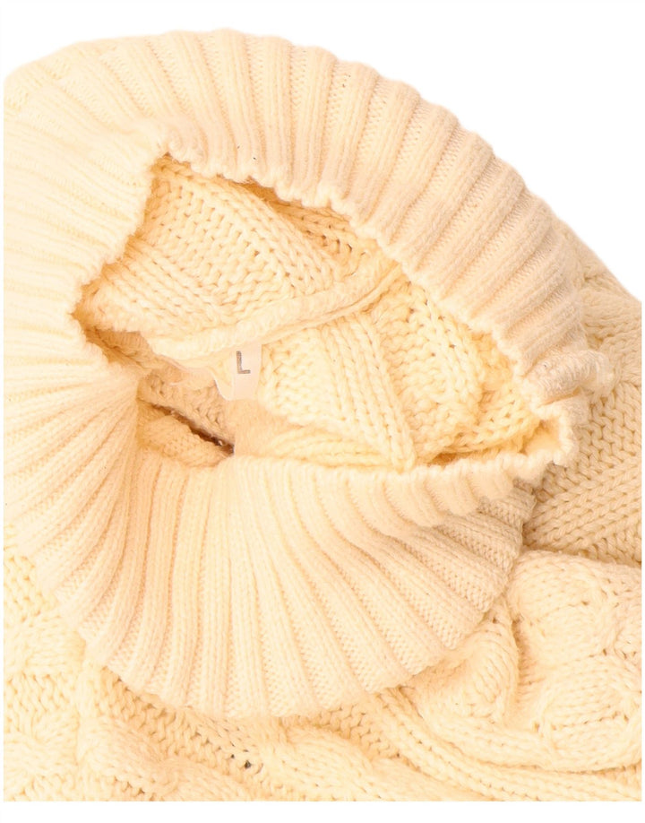 vintage Mens Roll Neck Jumper Pull Grand Beige