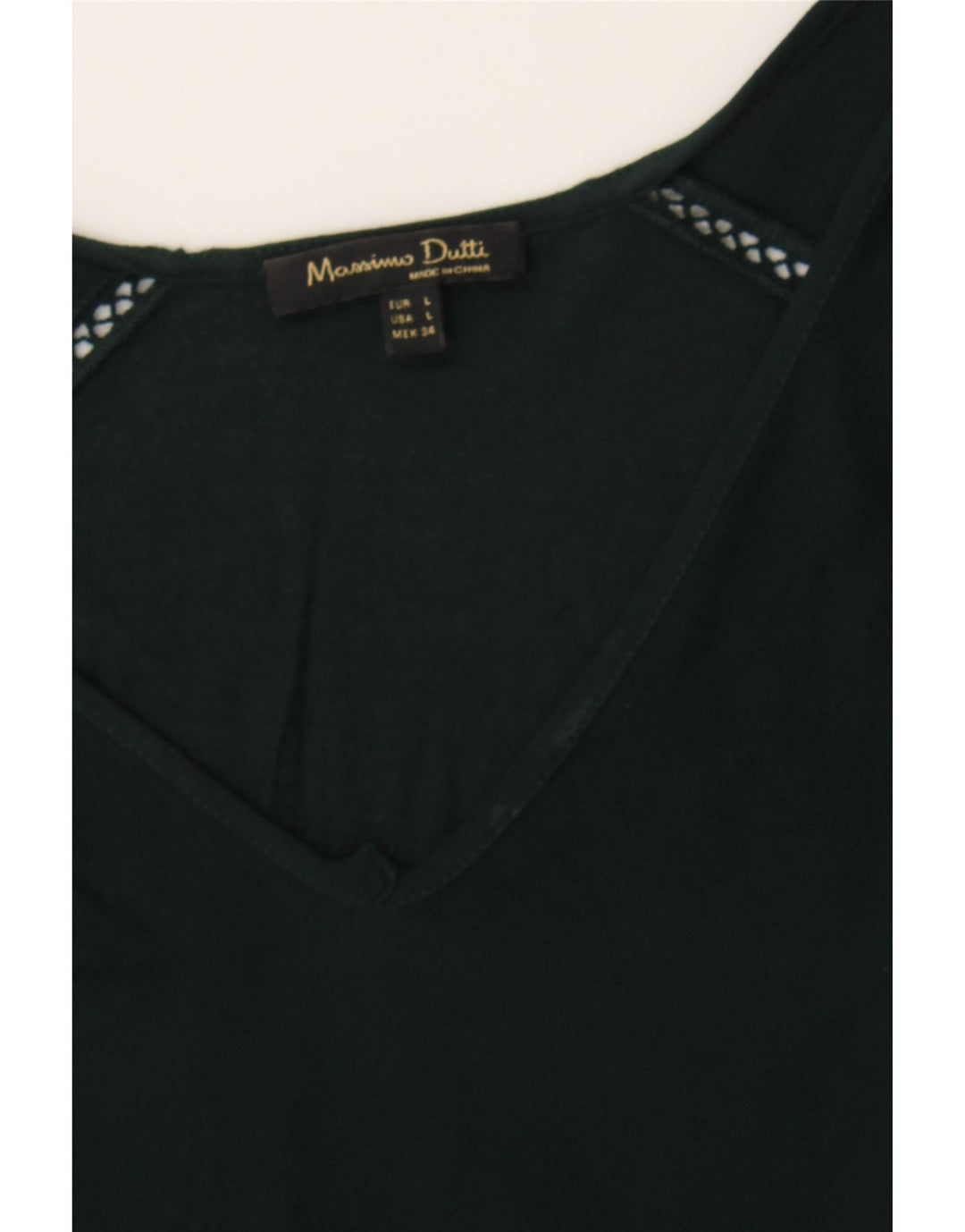 MASSIMO DUTTI Womens Top Long Sleeve UK 16 Large Green Vintage Massimo Dutti and Second-Hand Massimo Dutti from Messina Hembry 