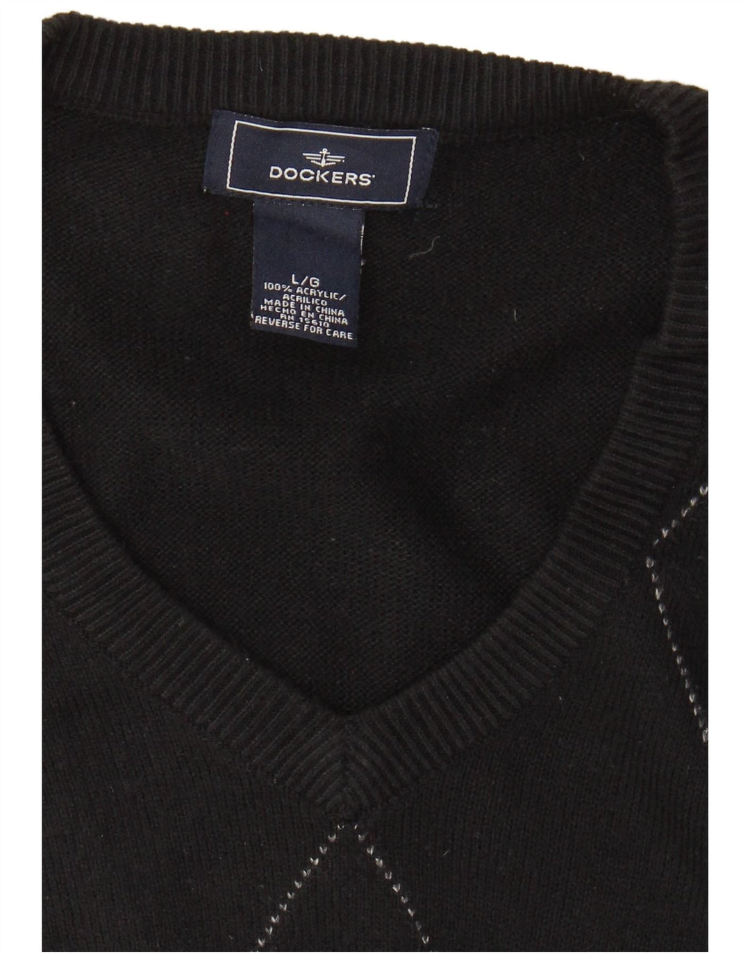 DOCKERS Débardeur Homme Grand Noir Argyle/Diamant Acrylique