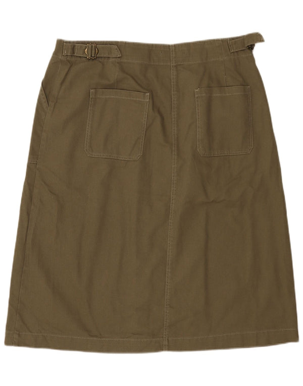 Marks & Spencer Jupe trapèze pour femme UK 16 Large W36 Coton kaki