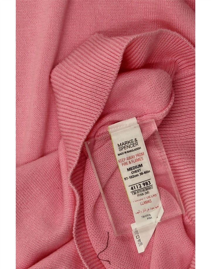 Marks & Spencer Pull Col V Homme Rose Moyen Coton