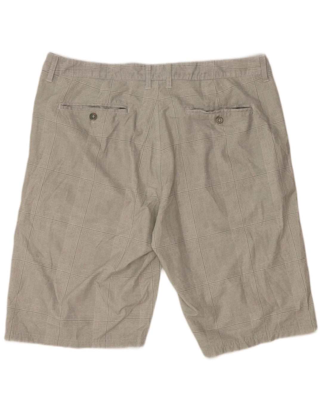 BKE Short chino coupe athlétique pour homme W38 XL Gris à carreaux