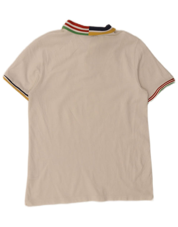 Polo Lacoste Rugby Garçon 15-16 ans Blanc Rayé Coton