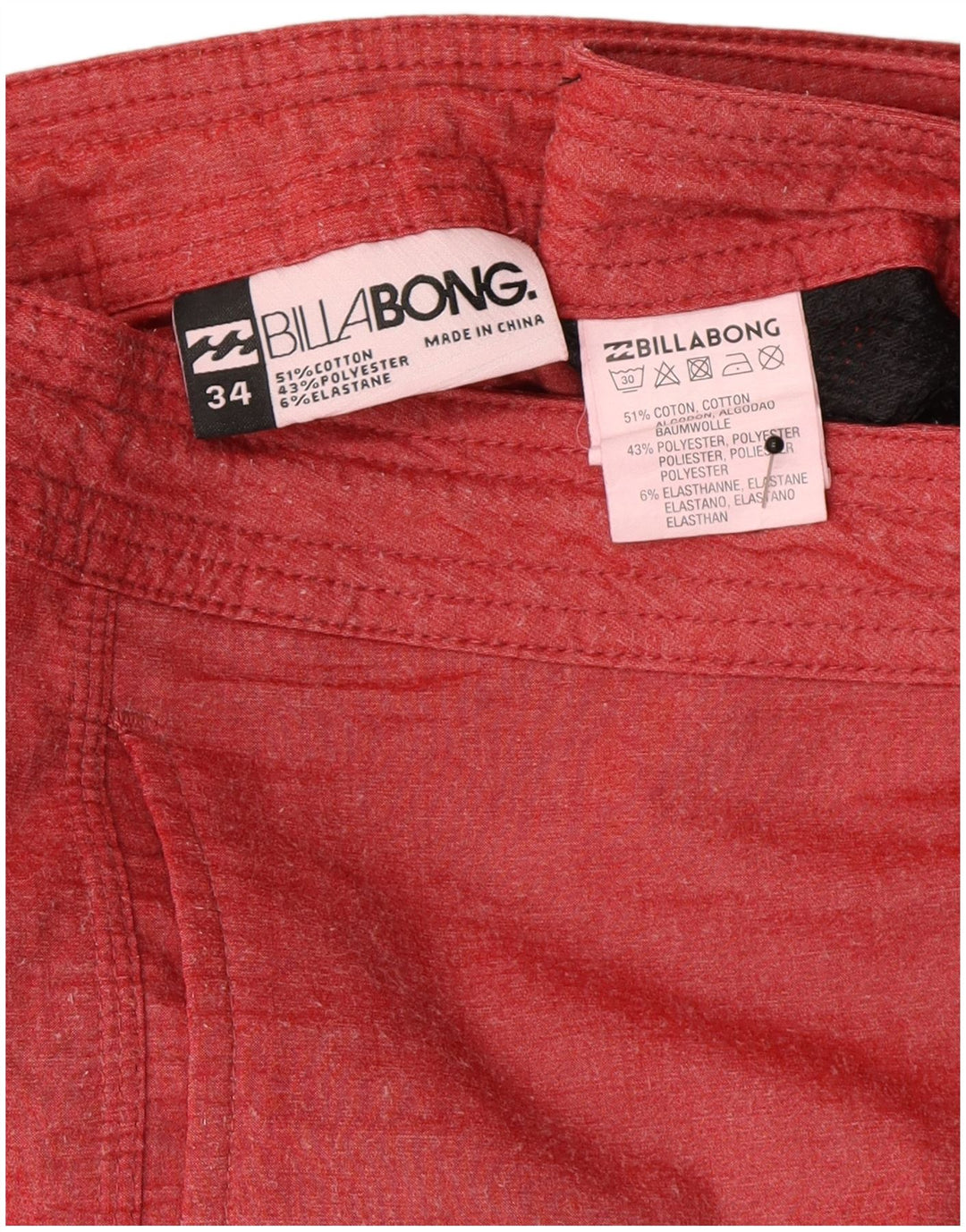 Billabong Short de bain homme grand coton moucheté rouge