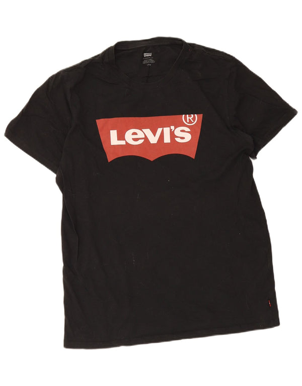 Levi's T-shirt graphique pour homme Large Noir Coton