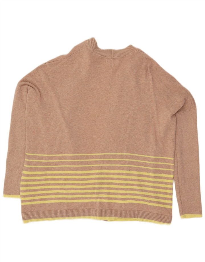 White Stuff Cardigan surdimensionné pour femme UK 12 Rayé beige moyen