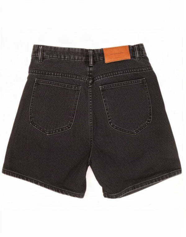 Zara Short en jean taille haute pour femme EU 34 2XS W24 Noir